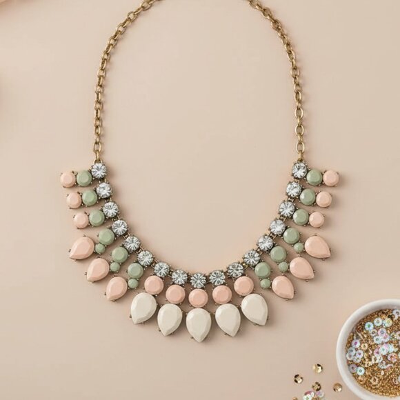 J. Crew Statement Necklace pastel muted neutral - Picture 1 of 6